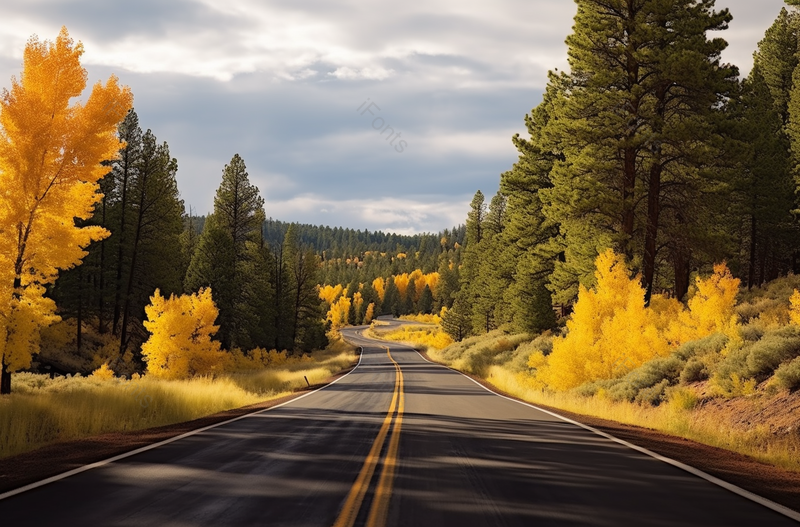 美国秋天公路风景,高清,摄影图,摄影图片,图片大全,摄影图免费下载